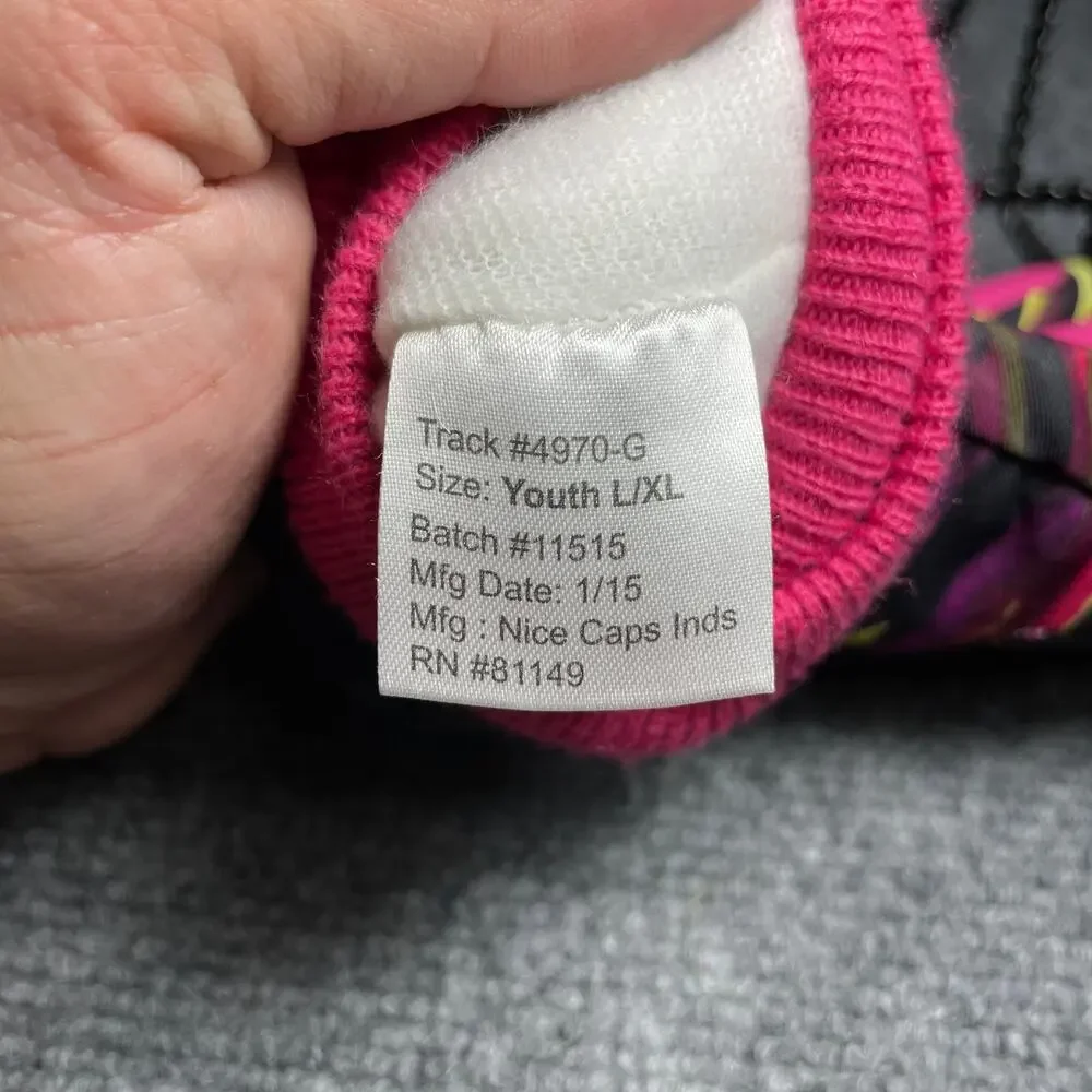 Nice Caps Winter Gloves Youth L/XL Pink/Black Thinsulate Lined Waterproof